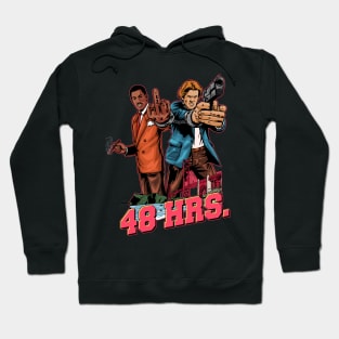 Vintage Illustration 1982 48 Hrs San Francisco Action Comedy Hoodie